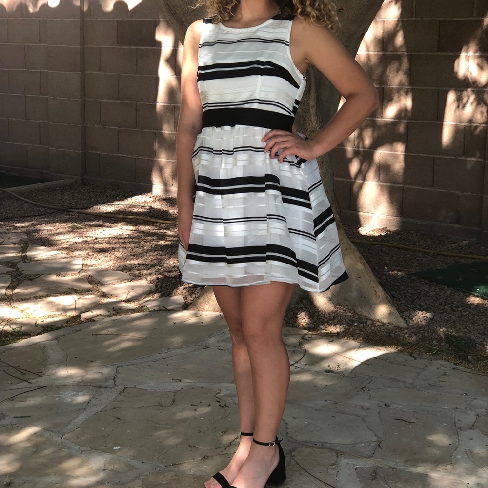 Black and White Striped Dress